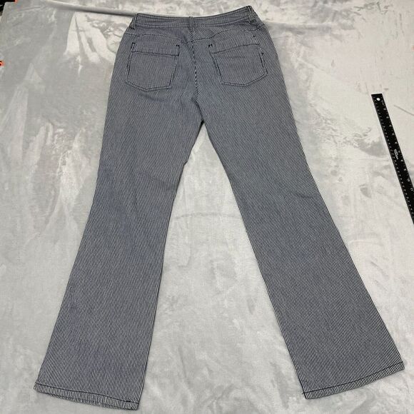 Chicos Pants Womens 0 Small Blue White Stripe Pockets Vintage Lagenlook - Picture 7 of 13